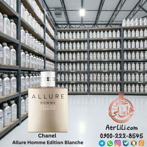 شیشه اورجینال عطر شنل الور هوم ادیشن بلانش در فضایی لوکس با لیمو و وانیل